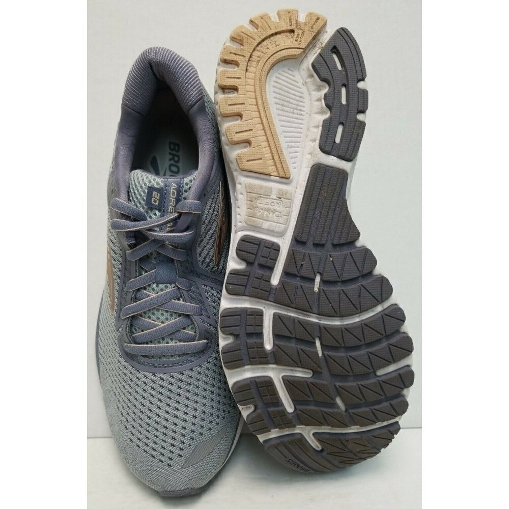 BROOKS WOMEN'S ADRENALINE GTS 20 GREY/PALE PEACH/WHITE 1202961B073 SIZE 10.5 US - Picture 4 of 9